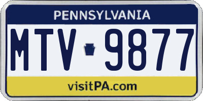 PA license plate MTV9877