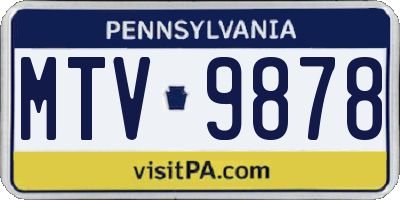PA license plate MTV9878