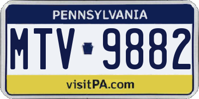 PA license plate MTV9882
