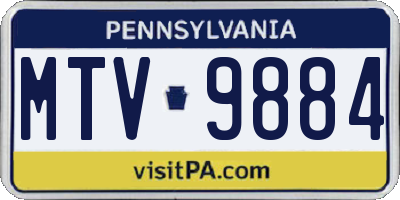 PA license plate MTV9884
