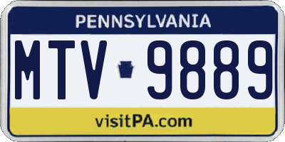 PA license plate MTV9889