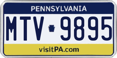 PA license plate MTV9895