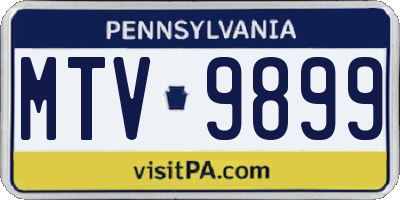 PA license plate MTV9899