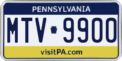 PA license plate MTV9900