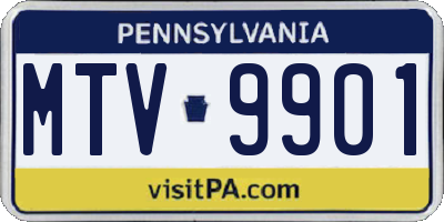 PA license plate MTV9901