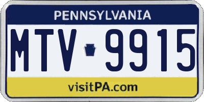 PA license plate MTV9915