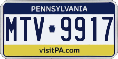 PA license plate MTV9917