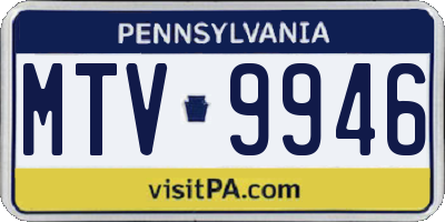 PA license plate MTV9946
