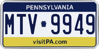 PA license plate MTV9949
