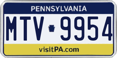PA license plate MTV9954