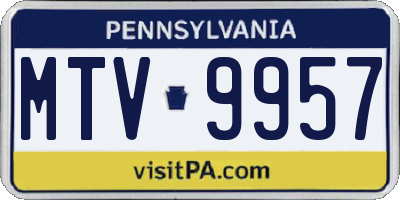 PA license plate MTV9957