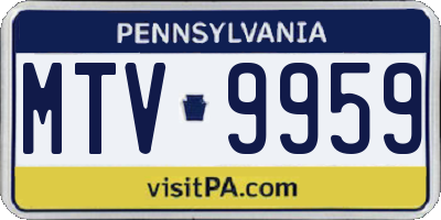 PA license plate MTV9959