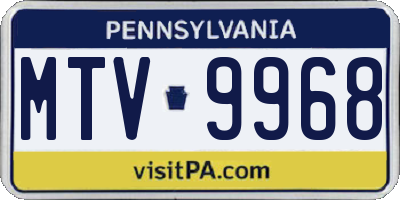PA license plate MTV9968