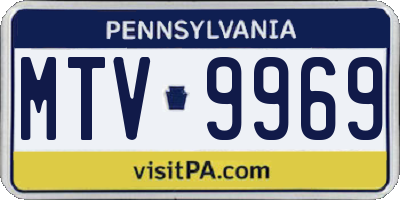 PA license plate MTV9969