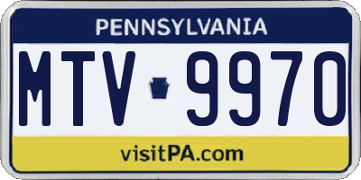 PA license plate MTV9970