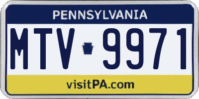 PA license plate MTV9971