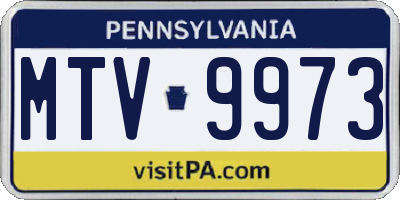 PA license plate MTV9973