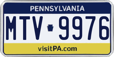 PA license plate MTV9976