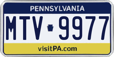 PA license plate MTV9977