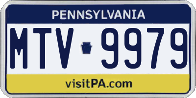 PA license plate MTV9979