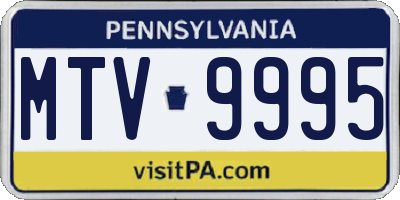 PA license plate MTV9995