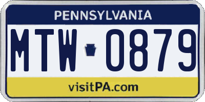 PA license plate MTW0879
