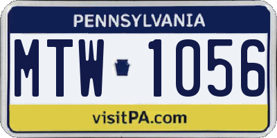 PA license plate MTW1056