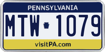 PA license plate MTW1079