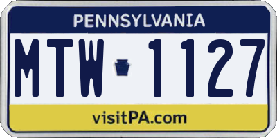 PA license plate MTW1127