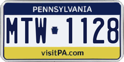 PA license plate MTW1128