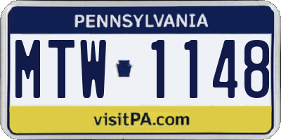 PA license plate MTW1148