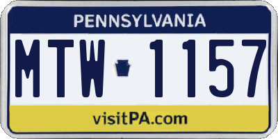 PA license plate MTW1157