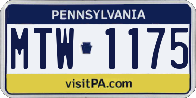 PA license plate MTW1175