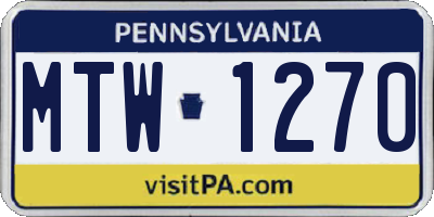PA license plate MTW1270