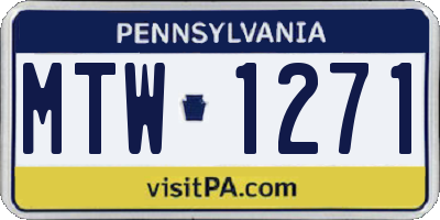 PA license plate MTW1271