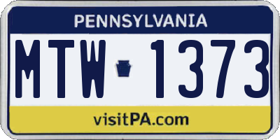 PA license plate MTW1373