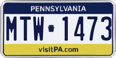 PA license plate MTW1473