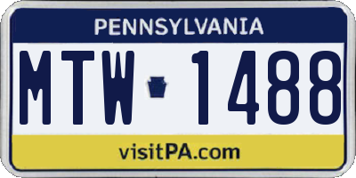 PA license plate MTW1488