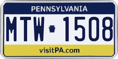 PA license plate MTW1508