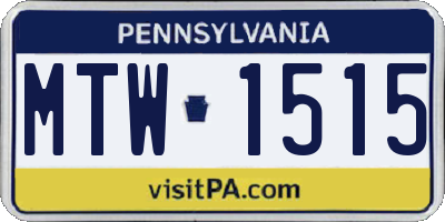 PA license plate MTW1515