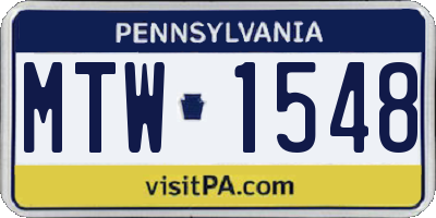 PA license plate MTW1548