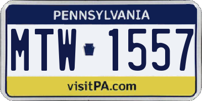 PA license plate MTW1557