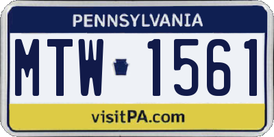 PA license plate MTW1561