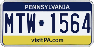PA license plate MTW1564