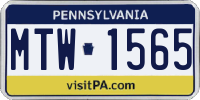 PA license plate MTW1565