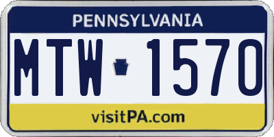 PA license plate MTW1570