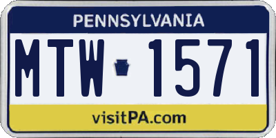 PA license plate MTW1571