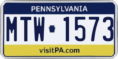 PA license plate MTW1573