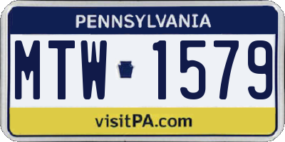 PA license plate MTW1579