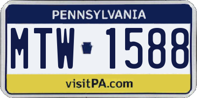 PA license plate MTW1588